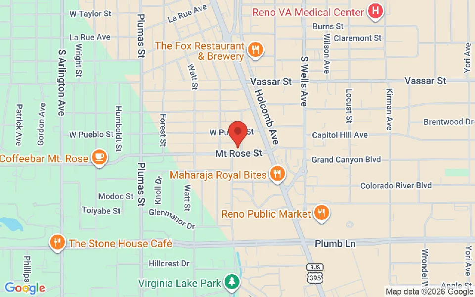 Olive N Sage Beauty Bar location - 105 Mt Rose St, Reno NV 89509